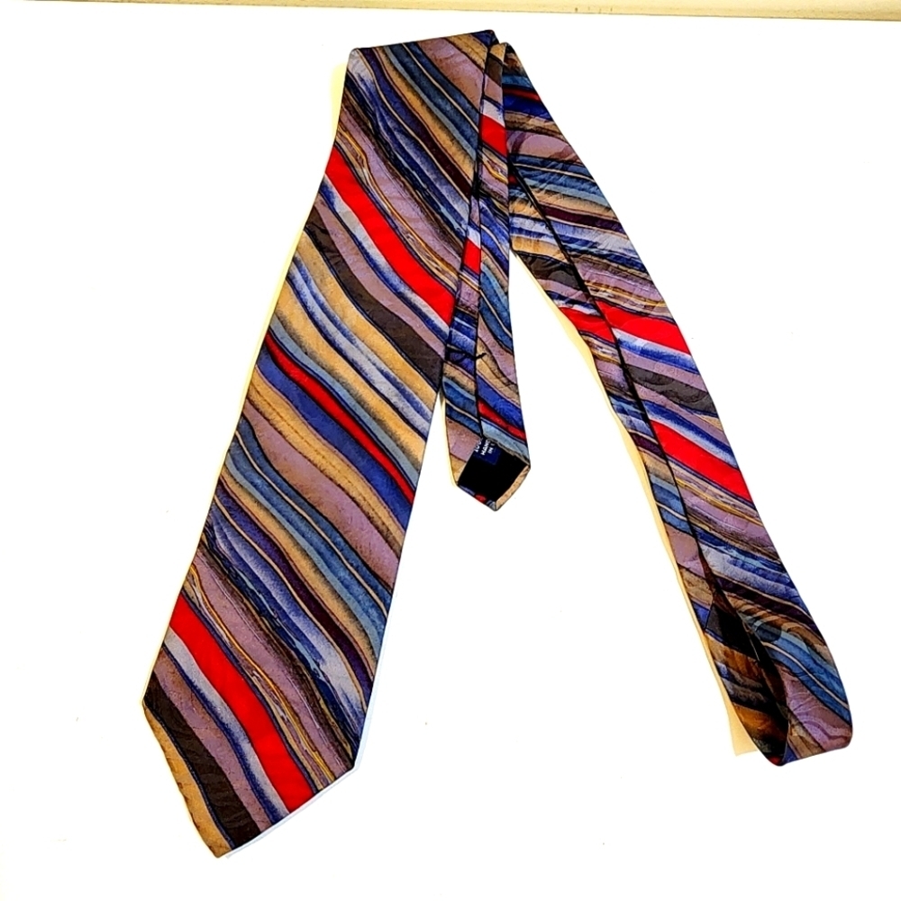 Jimmy V Stripes 100% Silk Men's  Neck Tie